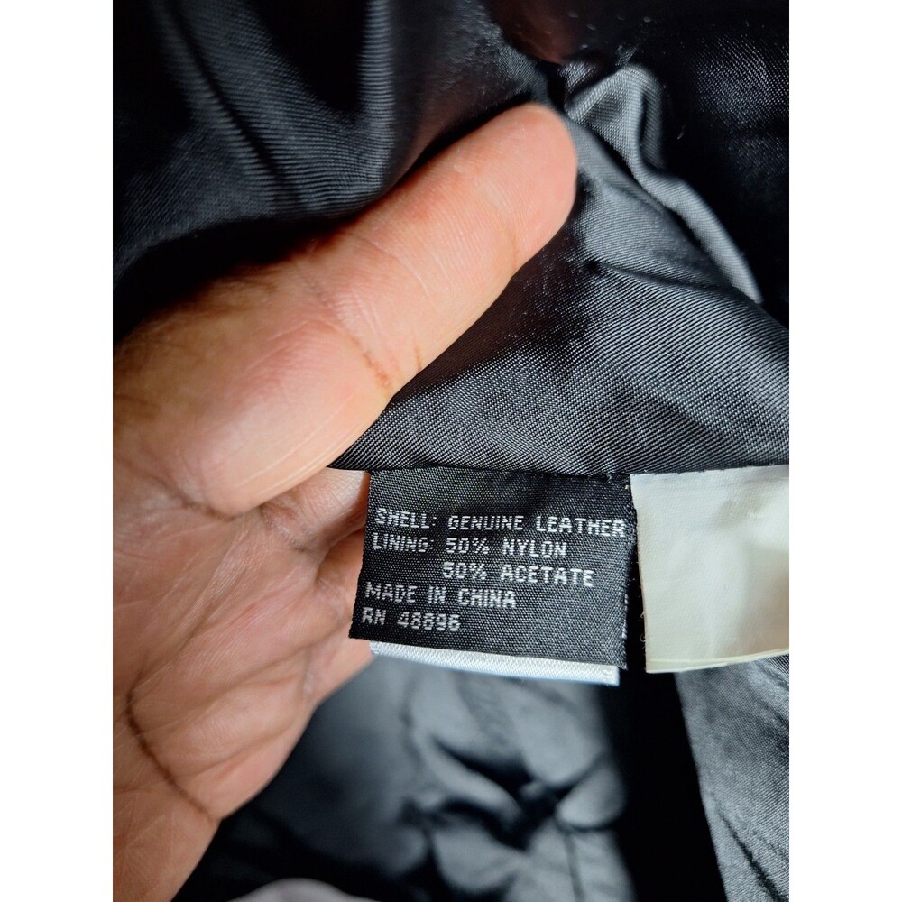 Tiboa Leather Jacket Womens 2X Black Genuine Leather Zip Collared Lined Pockets - Picture 4 of 9